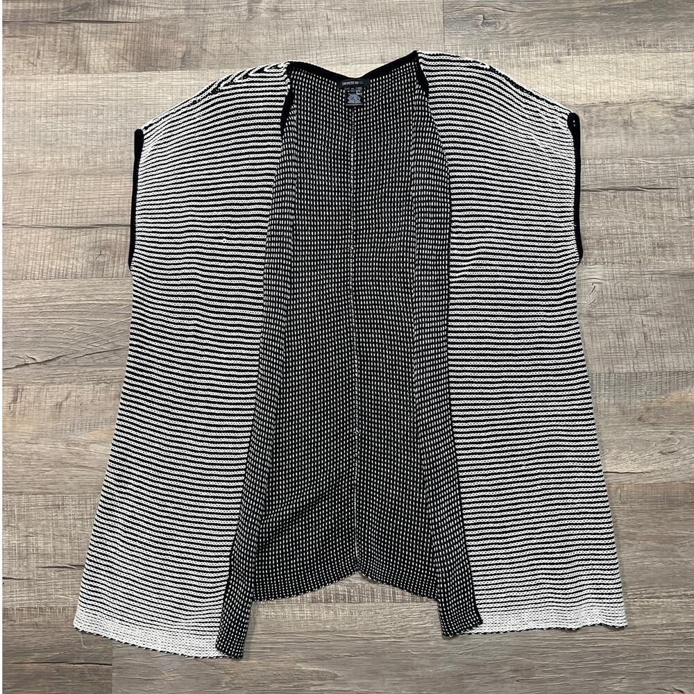 Lafayette 148 Cotton Open Front 3D Knit Long Cardigan Sweater Minimalist Capsule